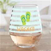 Beach Fun Personalized Tritan Unbreakable Stemless Wine Glass