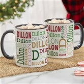 Christmas Repeating Name Personalized Coffee Mug 11 oz.- Red