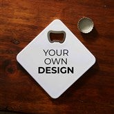 White Bottle Opener Coaster