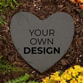 Grey Small Heart Garden Stone