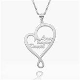 3 Name Heart Necklace