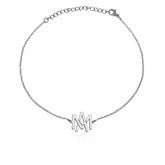 Silver Initial Anklet