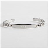 Silver ID Curb Cuff Bracelet