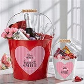 Personalized Mini Treat Bucket - You Make My Heart Smile - 16508