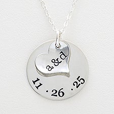 Personalized Heart Initials Necklace - Special Couple - 16541D