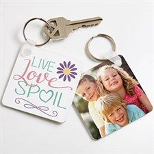 Personalized Grandparents Photo Keychain - Live, Love, Spoil - 16585