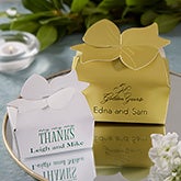 Personalized Bow Top Custom Wedding Favor Boxes - 1659D