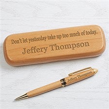 Personalized Pen  Case Set - Alderwood - 10 Quotes - 16623