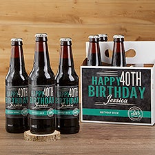 Personalized Birthday Beer Bottle Labels  Bottle Carrier - Vintage Age - 16872