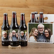 Personalized Beer Bottle Labels  Bottle Carrier - Cheers To Dad - 17041