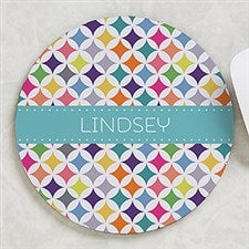 Personalized Round Mouse Pad - Geometric Shapes - 17179