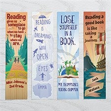 Personalized Book Lover Paper Bookmarks Set - Reading Quotes - 17225