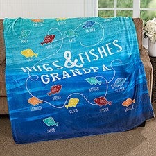 Personalized Fishing Blankets - Hugs  Fishes - 17434