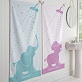 Personalized Animals Baby Bath Towel - Baby Zoo Animals - 17469