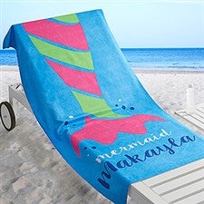 Personalized Mermaid Tail Beach Towel - 17487