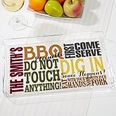 Personalized BBQ Acrylic Serving Tray - BBQ Rules - 17605