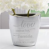 Personalized Memorial Aluminum Vase - Memory Becomes A Treasure - 17859