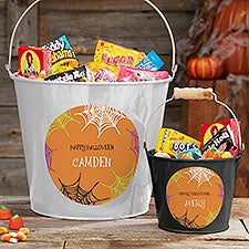 Personalized Halloween Mini Metal Bucket - Sweets  Treats - 17941