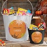 Personalized Halloween Mini Metal Bucket - Sweets & Treats - 17941