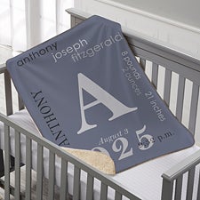 Personalized Sherpa Baby Boy Blankets - 18397