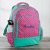 Embroidered Backpack - Pink Polka Dot  - 18459