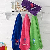 Embroidered Beach Towels for Kids - Sea Creatures - 18573