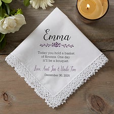 Personalized Wedding Handkerchief - Flower Girl - 18793