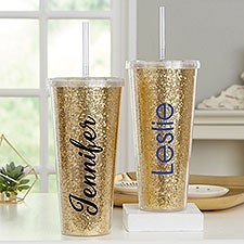 Personalized Insulated Tumblers - Glitter  Gold - 18821