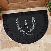 Farmhouse Floral Personalized Half Round Doormat  - 18836