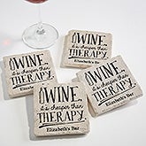 Personalized Stone Coasters - Always Time For Wine - 18875