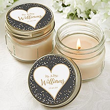 Personalized Mason Jar Candle Favors - Sparkling Love - 18919