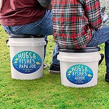 Personalized Fishing Bucket Cooler - Sit 'n Fish