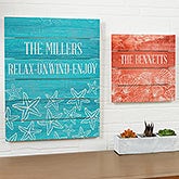 Coastal Wall Decor -  Personalized Wood Plank Signs - 19164