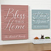 Bless This House Personalized Wood Plank Signs - 19171