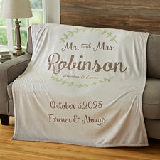 Personalized Wedding  Anniversary Blankets - Mr  Mrs - 19268