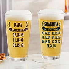 Monogram Beer Glasses for Men (A-Z) 16 oz - Beer Gifts for Men Brother Son Dad Neighbor - Unique Christmas Gifts for Him - Personalized Drinking