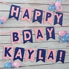 Personalized Birthday Party Bunting Banner - 19450