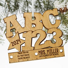 ABC  123 Personalized Teacher Ornament - 19590