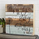 Personalized Rustic Reclaimed Wood Wall Art - Family Story - 19699