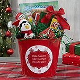 Personalized Christmas Metal Gift Bucket For Kids - 19707