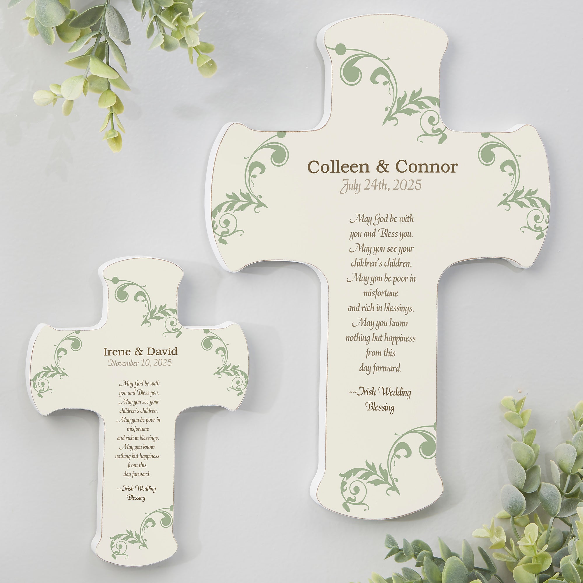 11324 - Irish Wedding Blessing Personalized Cross