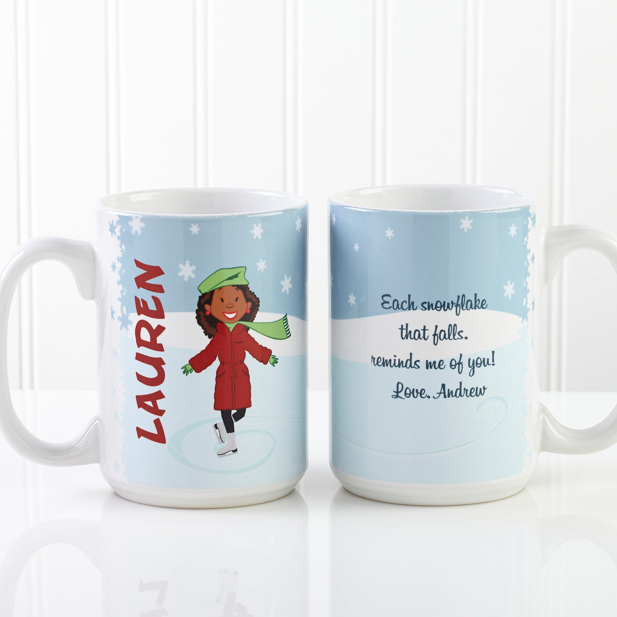 12392 - Ice Skating Character Personalized Coffee Mug 