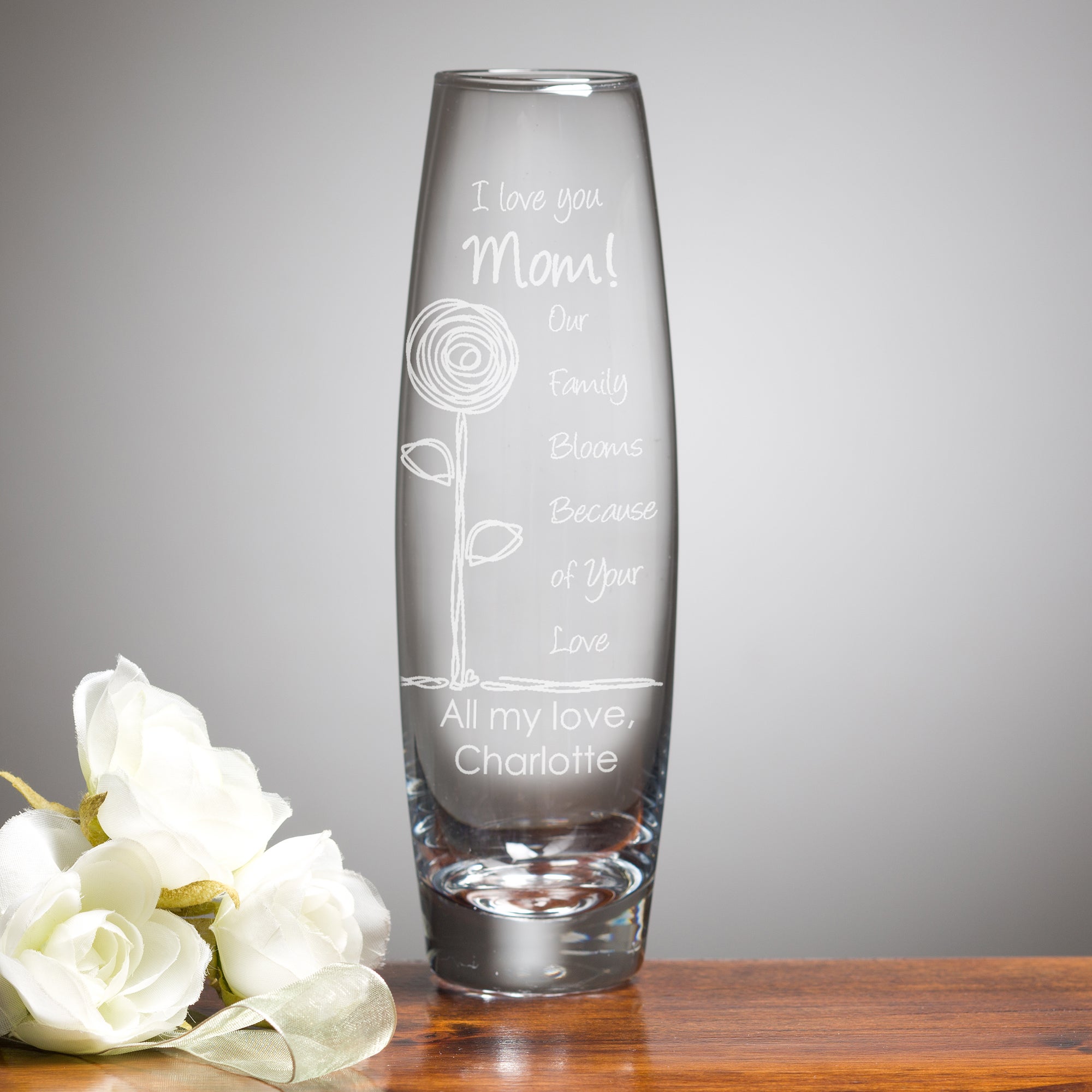 12889 - Blooms For Her Personalized Bud Vase