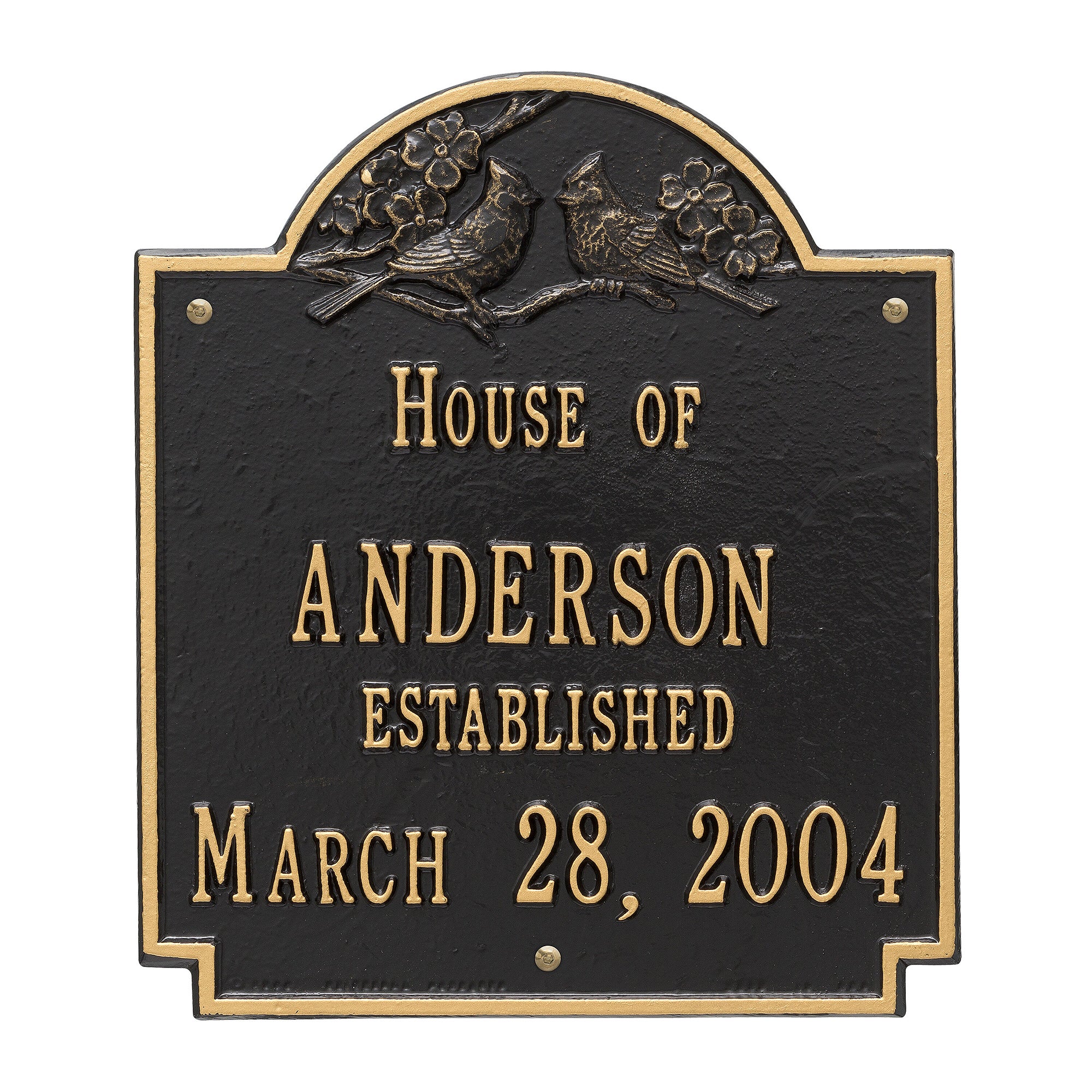 1354D - Date Established Family Personalized Aluminum House Plaque