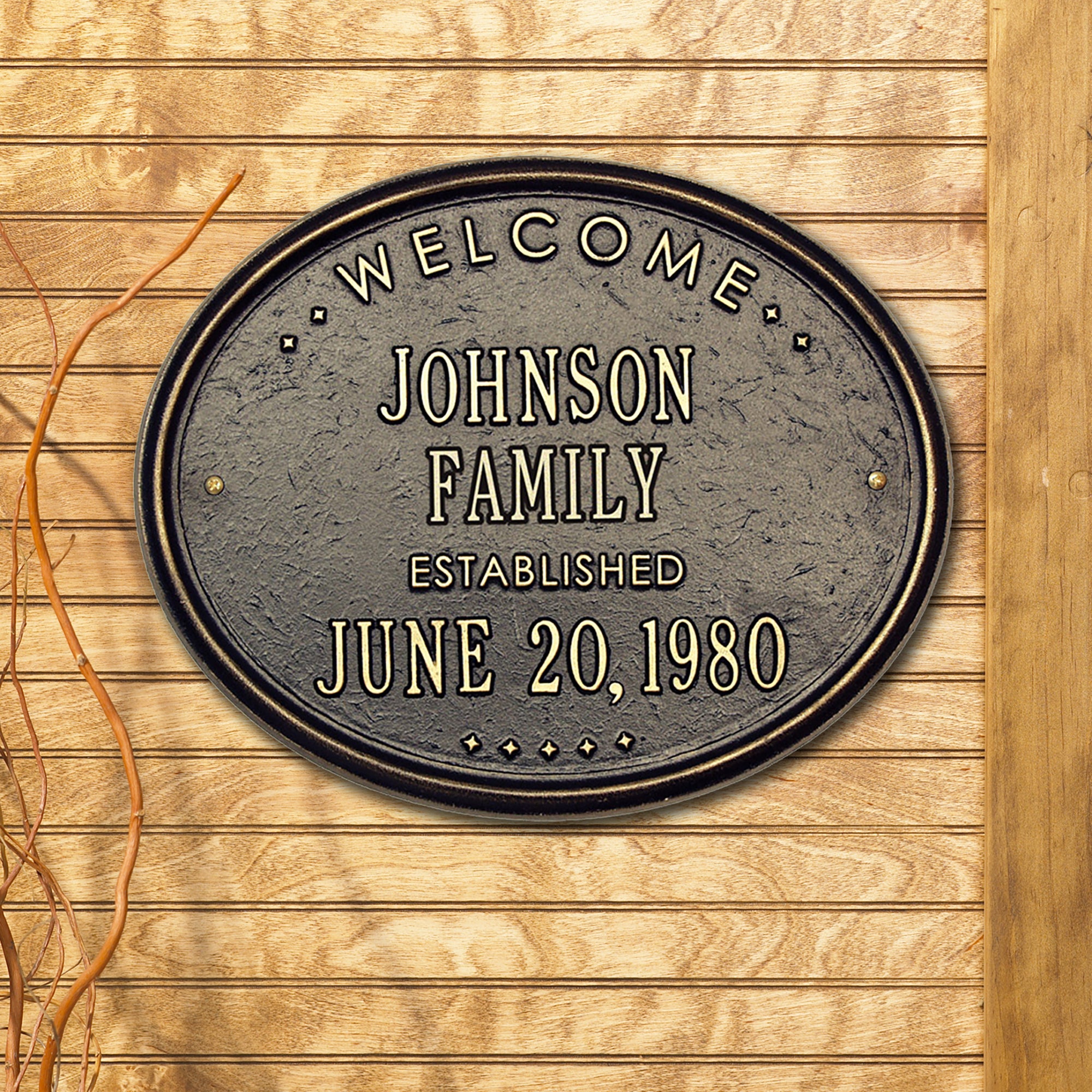 1356D - Established Home Welcome Personalized Aluminum Plaque