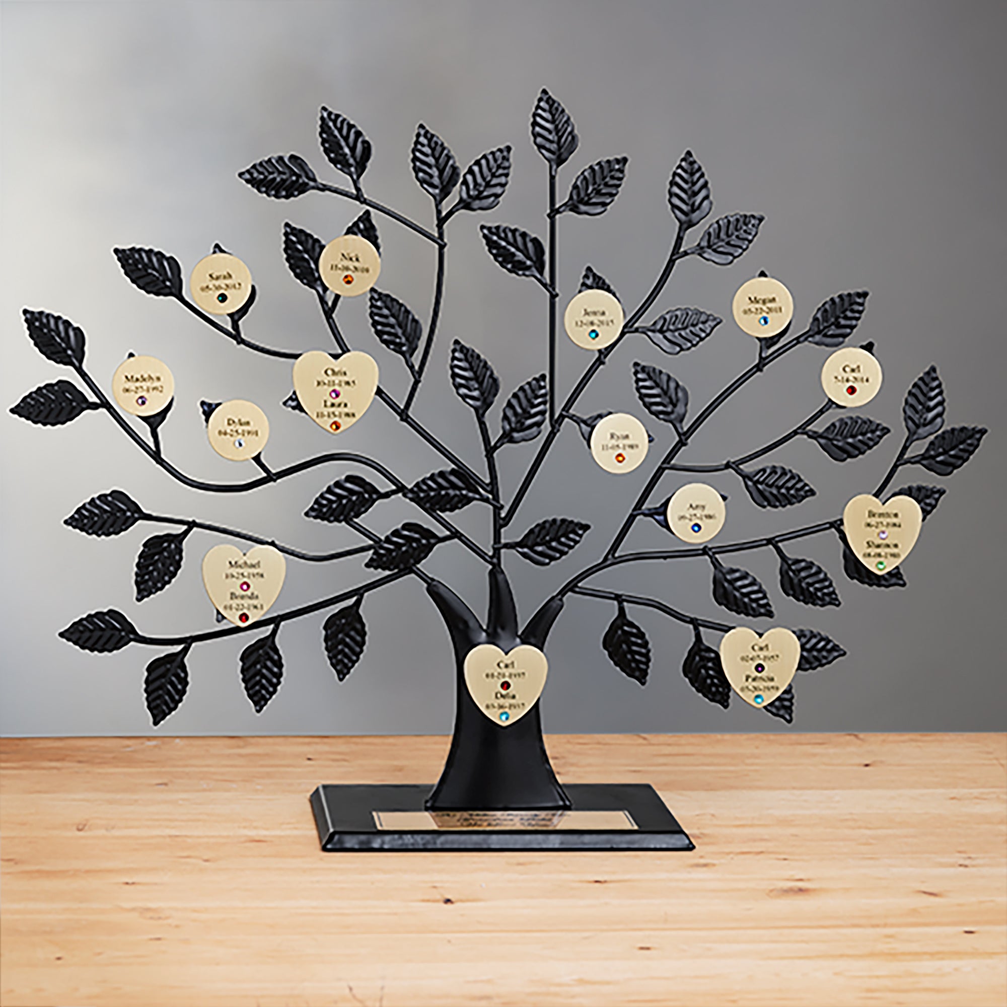 14191D - The Engraved Family Tree With Gold Base