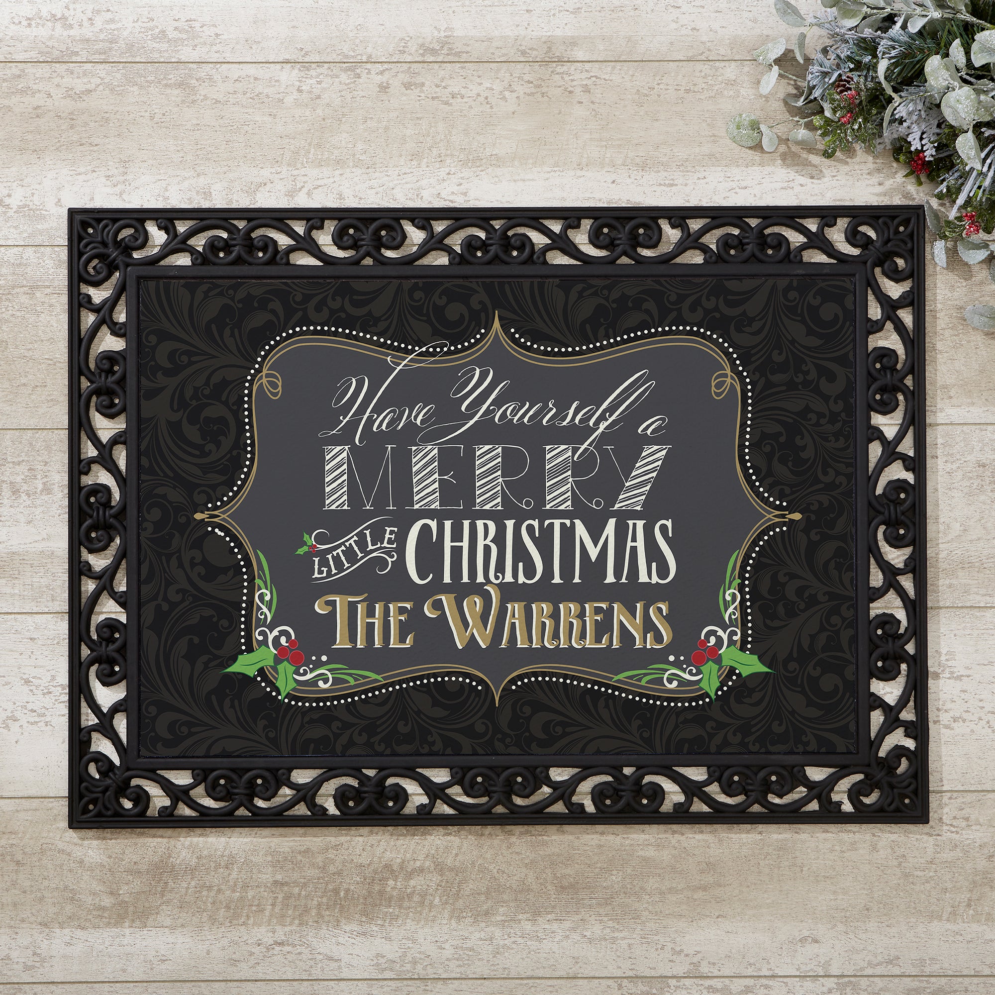 14987 - Merry Little Christmas Personalized Doormat