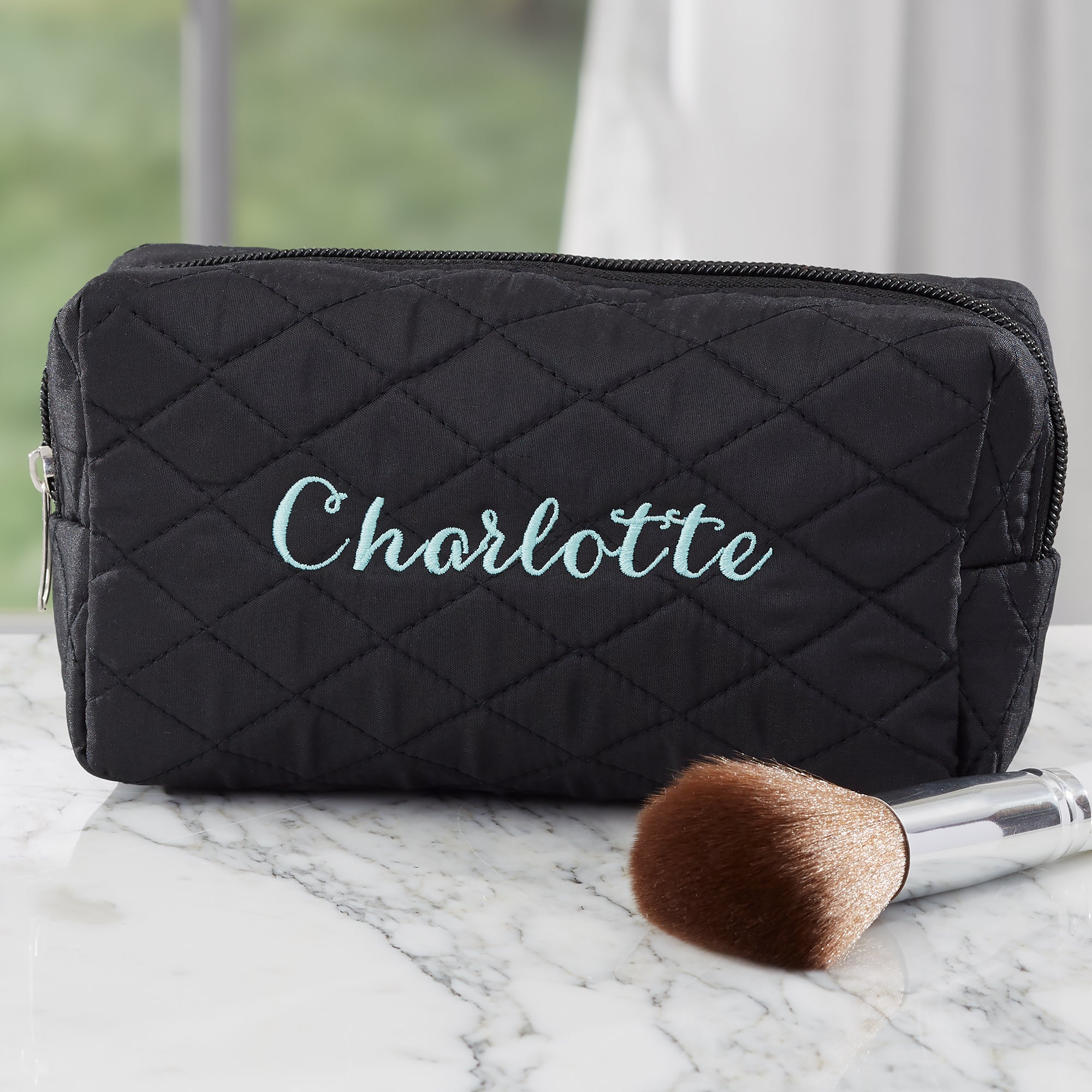 16130 - Embroidered Quilted Cosmetic Bag