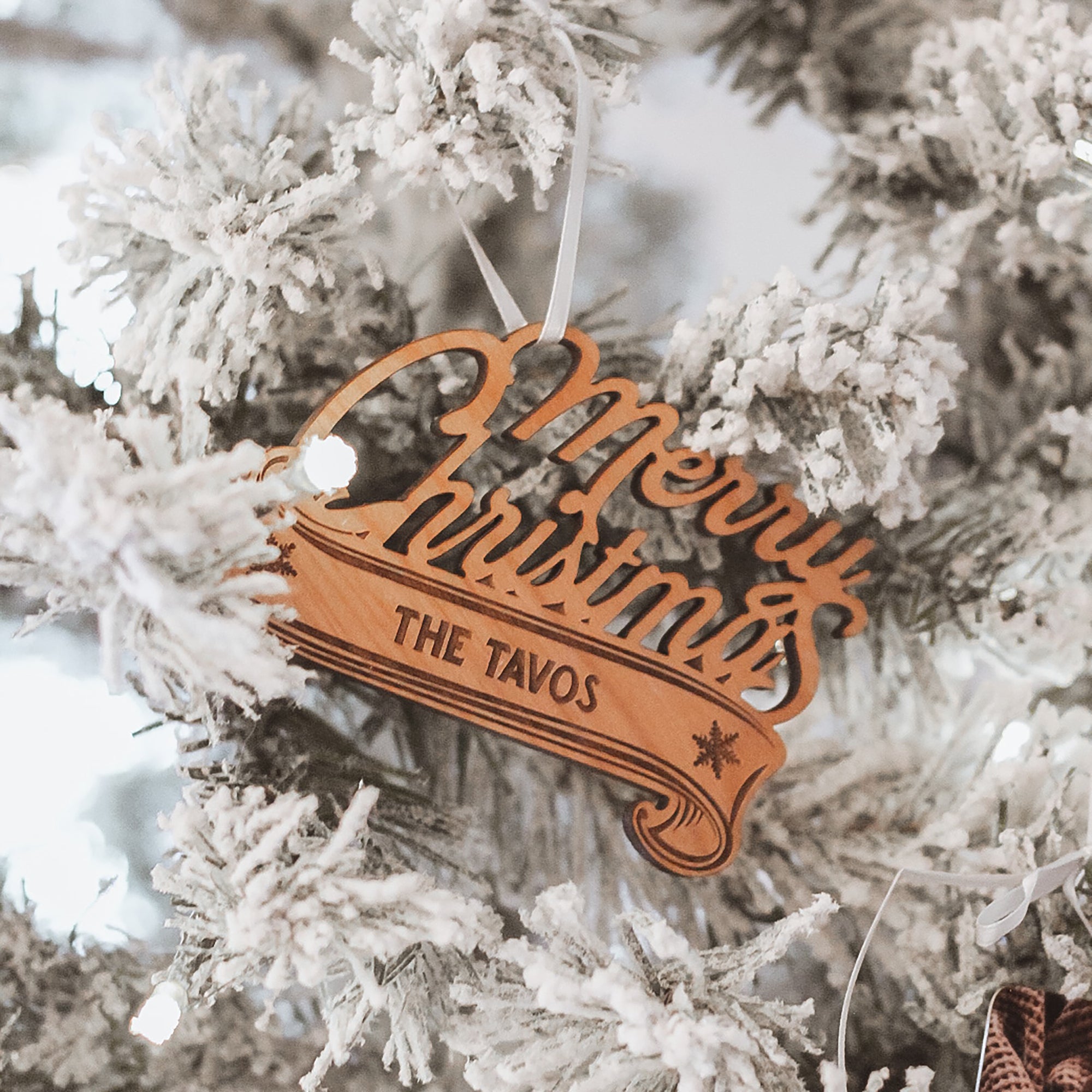 16237 - Merry Christmas Personalized Wood Ornament