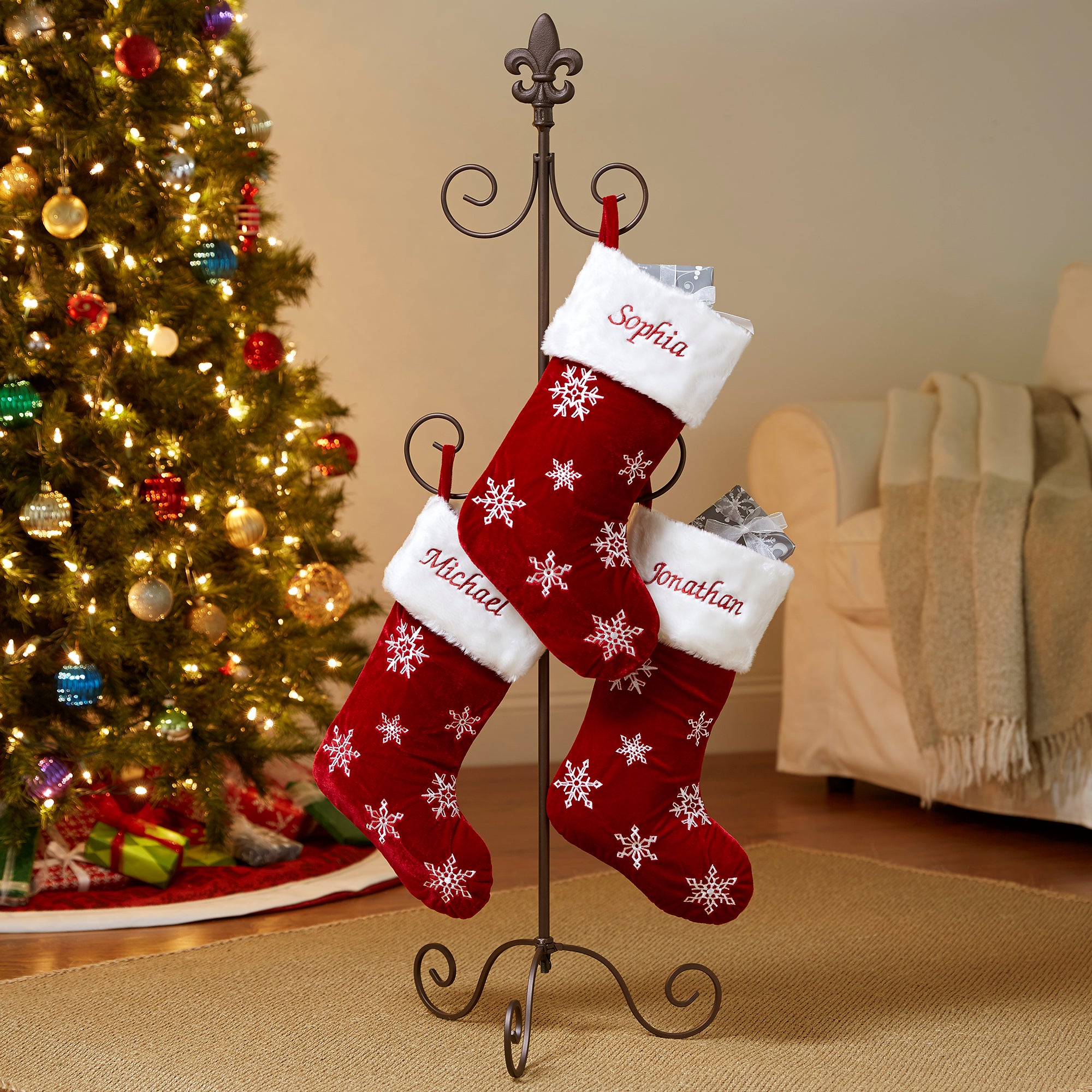 16359 - Fleur De Lis Christmas Stocking Hanger Stand 